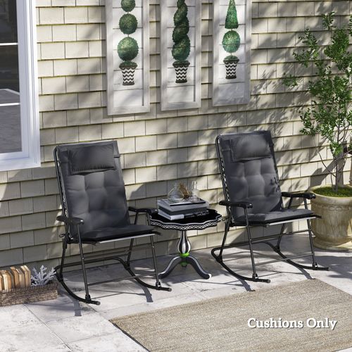 2 Pièces Coussins Pour Chaise Longue Tissu Imperméable Confort, Gris Foncé