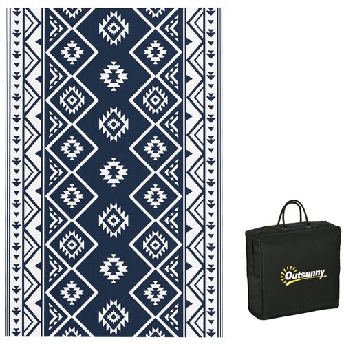 Tapis D'extérieur Réversible 182x274cm En Plastique Imperméable Avec Sac De Transport