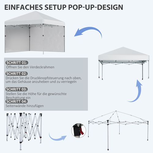 Tonnelle Pliable Avec Sac De Sable, 291 X 291 Cm, Gris Clair