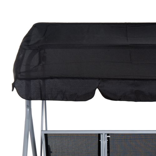 Balancelle Élégante 3 Places En Métal Avec Toit, Cadre Gris Argenté, 171x108x154 Cm