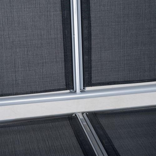 Balancelle Élégante 3 Places En Métal Avec Toit, Cadre Gris Argenté, 171x108x154 Cm