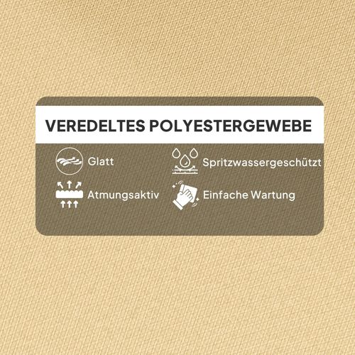 Coussin De Siège En Mousse Épaisse 10 Cm Avec Attaches, Résistant à L'eau, Beige