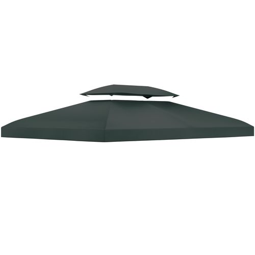 Pavillon De Jardin Polyester 3x4m Résistant Aux Intempéries, Gris Charbon