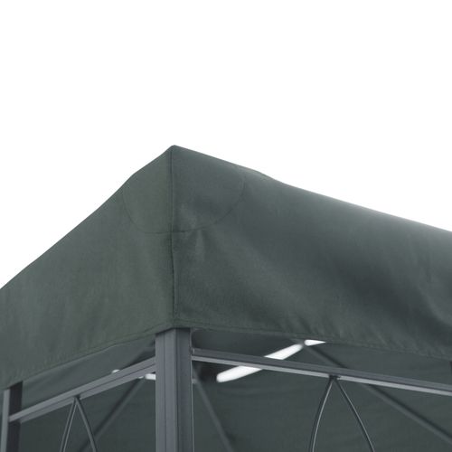 Pavillon De Jardin Polyester 3x4m Résistant Aux Intempéries, Gris Charbon