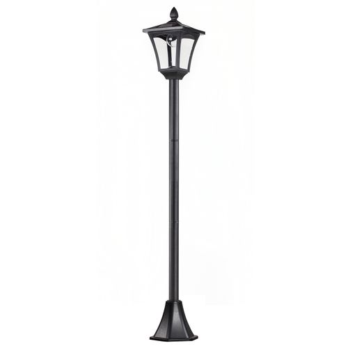 Lanterne Solaire LED 40 Lm Pour Allée Extérieure 18x18x160 Cm, Noir