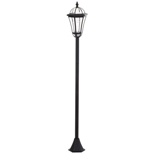 Lampadaire Solaire LED 2-st En Abs Et Acier Inoxydable, Ip44, Mode Économique, Noir