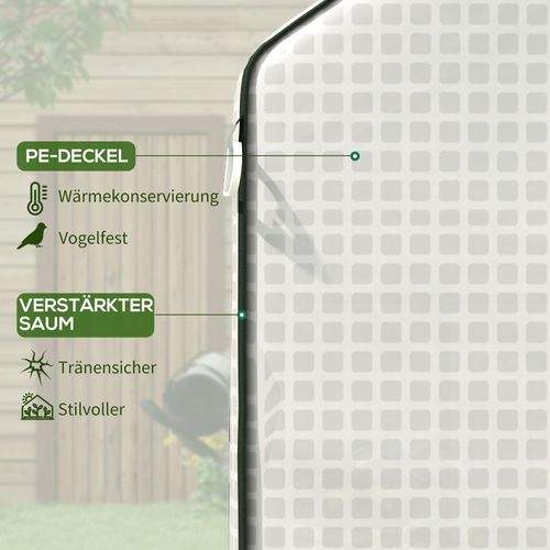 Film De Remplacement Pour Serre En Pe Avec Protection Uv, Fenêtres Latérales, Porte Roulante, Blanc