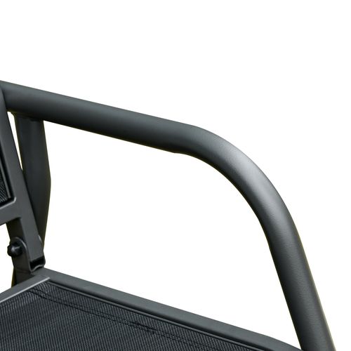 Fauteuil à Bascule 3 Places, Banc Métallique, Noir, 151x75x85 Cm