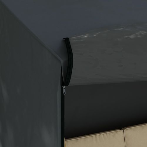 Housse Imperméable Pour Balancelle 3 Places, Protection Uv, Oxford, Noir, 220x125x172 Cm