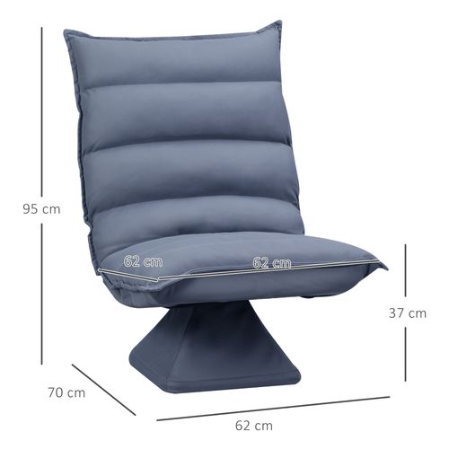Fauteuil De Méditation En Microfibre Avec Dossier Réglable Et Pivotant, Gris