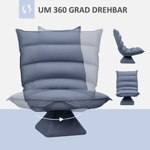 Fauteuil De Méditation En Microfibre Avec Dossier Réglable Et Pivotant, Gris