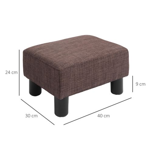 Pouf Rectangulaire En Tissu, Charge Maximale 100 Kg, 40 X 30 X 24 Cm, Brun