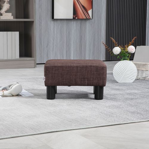 Pouf Rectangulaire En Tissu, Charge Maximale 100 Kg, 40 X 30 X 24 Cm, Brun