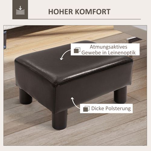 Pouf Repose-pieds Rectangulaire, Similicuir, Ottoman 100 kg Max, Salon Ou Café