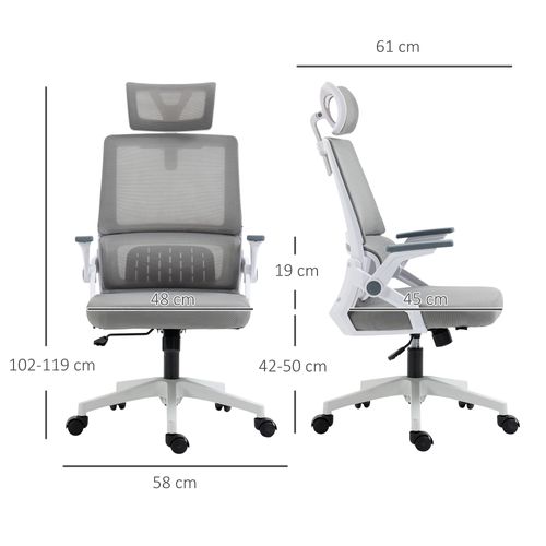 Chaise En Maille, Ergonomique, Appui-tête Et Accoudoirs Réglables, Soutien Lombaire