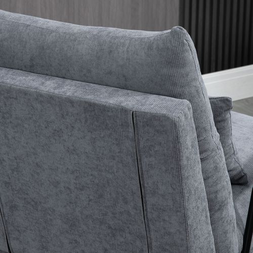 Fauteuil Relax En Tissu, Avec Repose-pieds, Dossier Réglable, Coussins Inclus, Gris