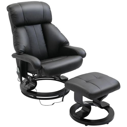 Fauteuil TV En Similicuir, Dossier Haut, Rembourré, Pivotant 360°, Noir, 76x80x102 Cm