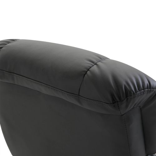 Fauteuil TV En Similicuir, Dossier Haut, Rembourré, Pivotant 360°, Noir, 76x80x102 Cm