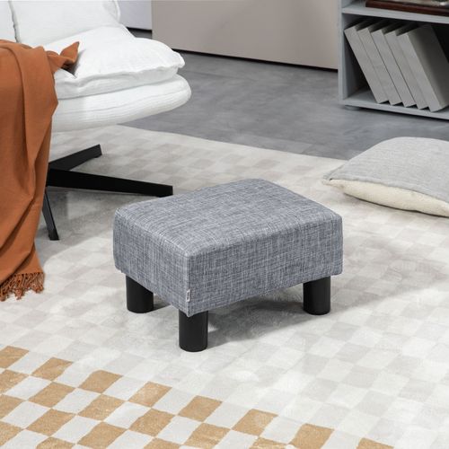 Pouf Rectangulaire En Lin Avec Capacité De 150 Kg Pour Salon Et Couloir, Gris