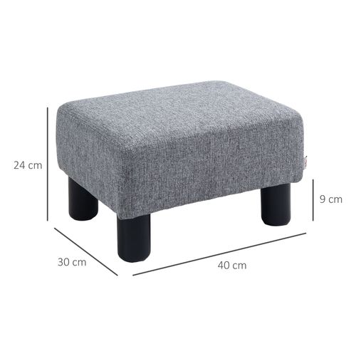 Pouf Rectangulaire En Lin Avec Capacité De 150 Kg Pour Salon Et Couloir, Gris
