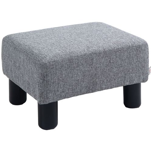 Pouf Rectangulaire En Lin Avec Capacité De 150 Kg Pour Salon Et Couloir, Gris