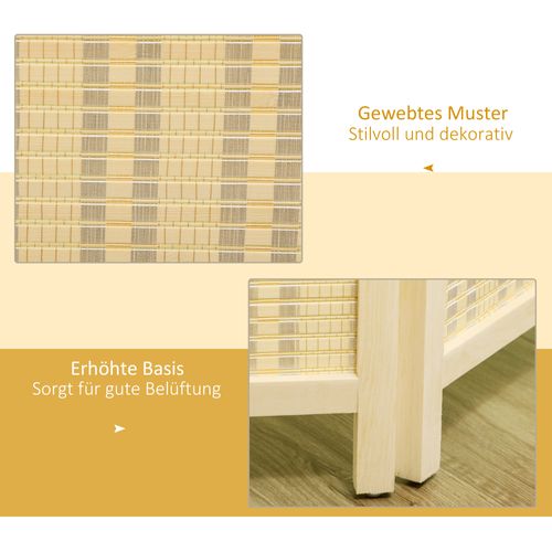 Paravent 4 Pièces Bambou Pliable Séparateur De Pièce 180 X 180 Cm Naturel