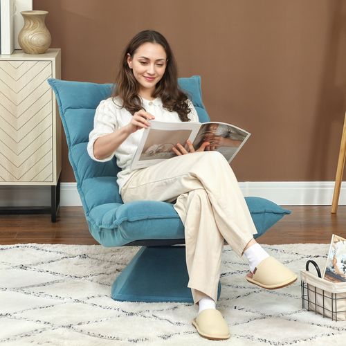 Sofa Au Sol Réglable En Matériau Confortable, Fauteuil De Méditation Rotatif, Bleu