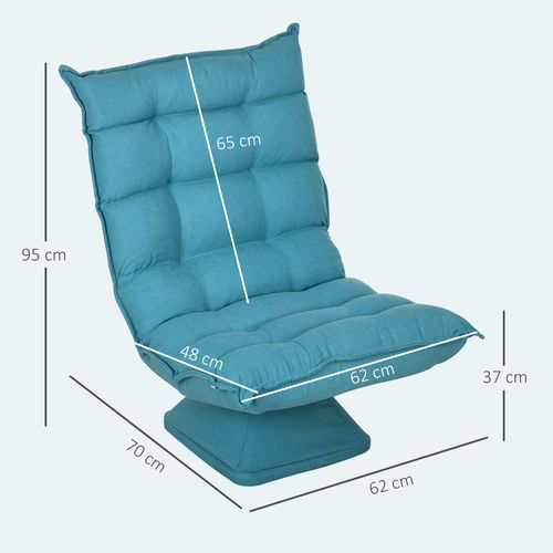 Sofa Au Sol Réglable En Matériau Confortable, Fauteuil De Méditation Rotatif, Bleu