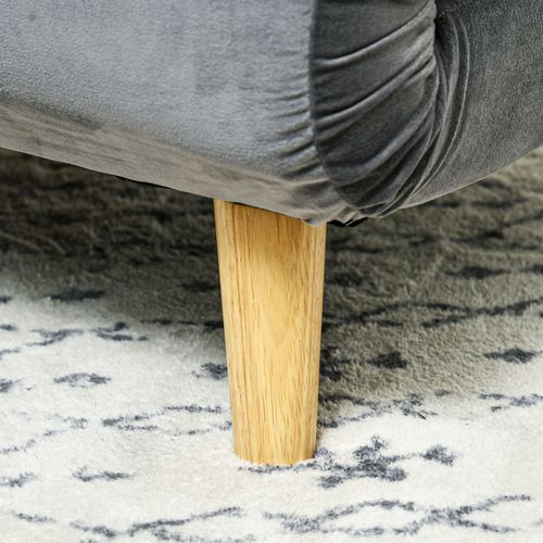 Fauteuil-lit Pliable En Tissu Gris Avec Coussin, Dossier Réglable, Jusqu'à 125 Kg