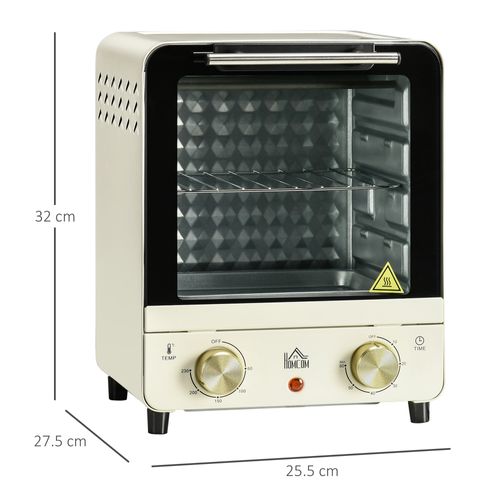 Mini Four 15l En Métal Avec Convection 1000w 60-230°c, Minuterie 1h, Crème