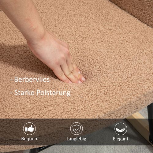 Fauteuil Relax à Bascule, Imitation Peau De Mouton, Marron