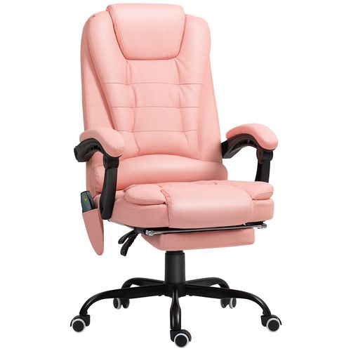 Fauteuil Rose, Massage 7 Points, Inclinable, Télécommande, Ergonomique, 120 kg Max