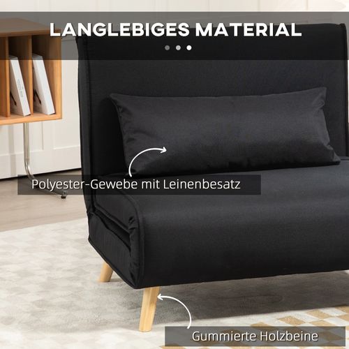 Fauteuil-lit 2-en-1, Jusqu’à 350 Kg, Canapé Avec Fonction Lit, Dossier Inclinable,pour Salon
