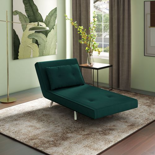 Fauteuil-lit Pliable En Velours Vert Foncé, Avec Coussin, Fonction Lit, Pour Invités