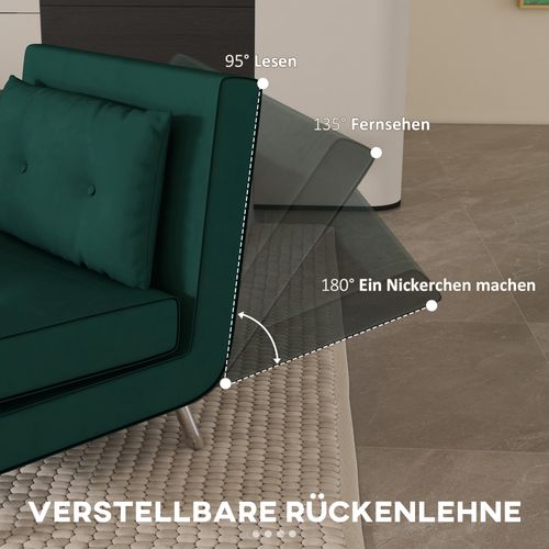 Fauteuil-lit Pliable En Velours Vert Foncé, Avec Coussin, Fonction Lit, Pour Invités