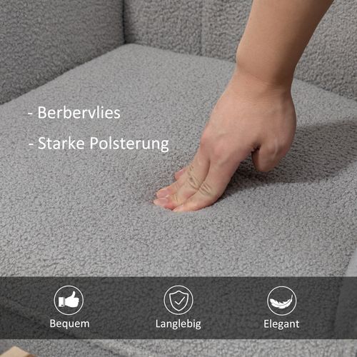 Fauteuil Relax à Bascule, Imitation Berber, Gris Clair, 71x92x101 Cm