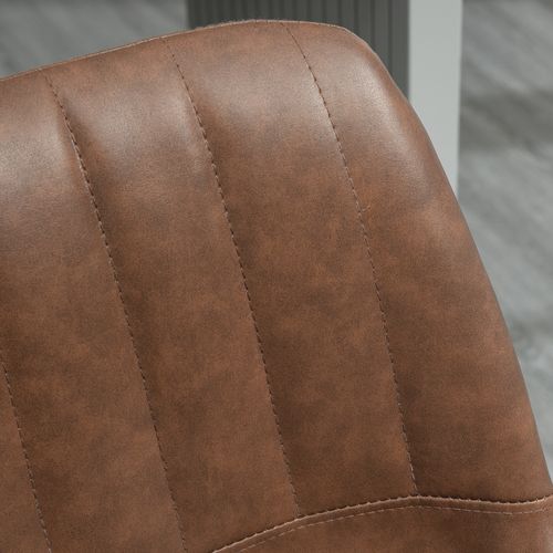 2 Tabourets De Bar Réglables, Simili Cuir, Repose-pieds En Acier, Marron, Pour Cuisine Et Bar