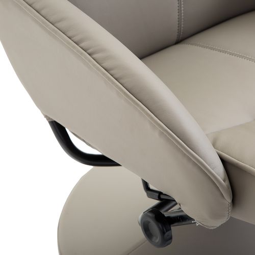 Fauteuil Pivotant 360°, Repose-pieds, Accoudoirs Confortables, Tissu, Salon, Gris