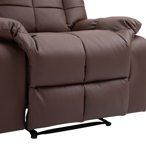 Fauteuil TV Électrique Inclinable 165°, 8 Points De Massage, Télécommande, Pu, Brun