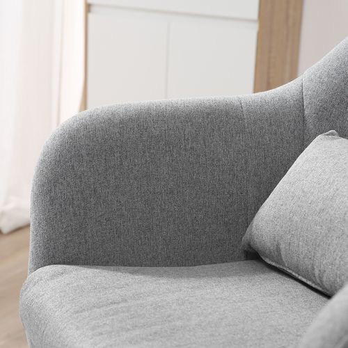 Fauteuil Pivotant En Lin, Réglable En Hauteur, Design Rétro, Gris