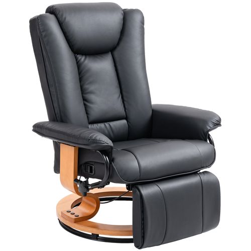 Fauteuil TV En Similicuir, Repose-pieds, Pivotant, Inclinable, Jusqu’à 150 Kg, Noir