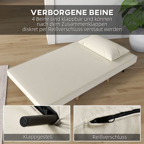 Canapé-lit, Fauteuil Pliable, Dossier Inclinable, Effet Lin, Pour Salon Et Chambre D’amis