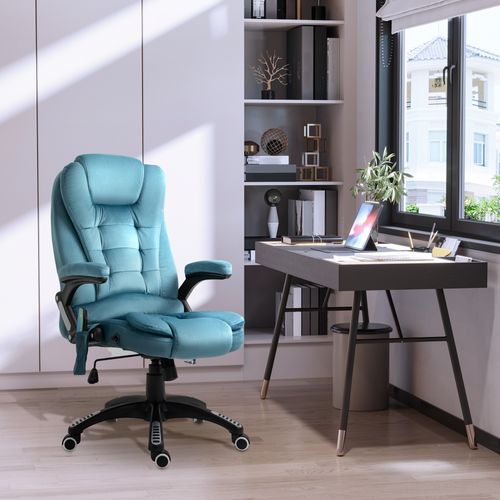 Fauteuil Gaming Bleu, Massage Et Chaleur, Ergonomique, Réglable, 68x72x110-120 cm
