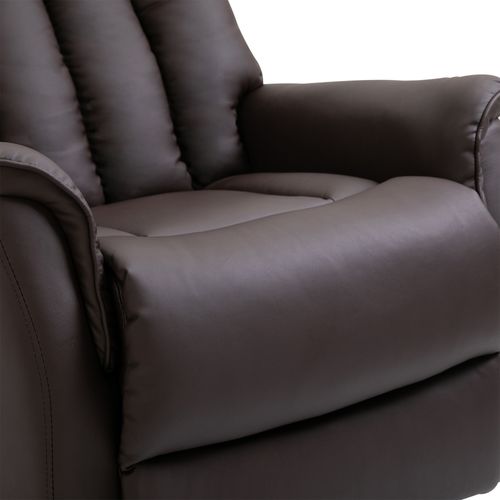 Fauteuil TV En Similicuir Avec Aide Au Levage, Inclinable, Relax Électrique, Brun