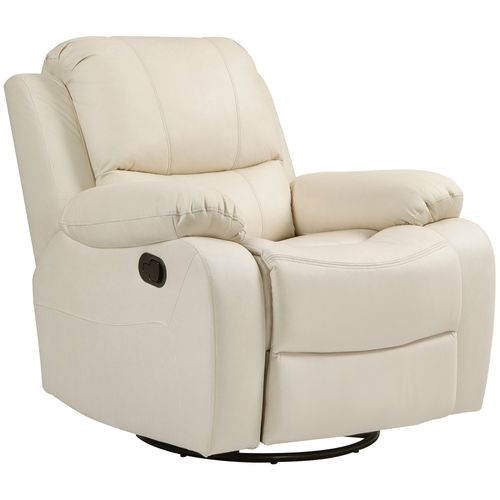 Fauteuil Relax En Tissu, Repose-pieds, Ressorts Ensachés, Pivotant, Crème