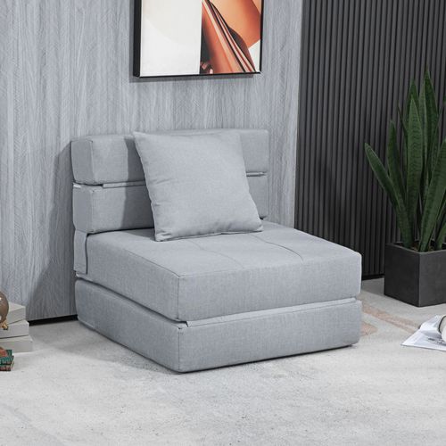 Fauteuil-lit 2-en-1 Pliable En Tissu, Fonction Lit, Charge 100 Kg, Pour Salon Et Chambre