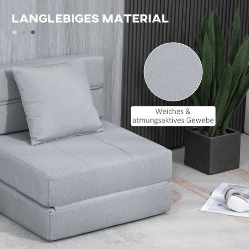 Fauteuil-lit 2-en-1 Pliable En Tissu, Fonction Lit, Charge 100 Kg, Pour Salon Et Chambre