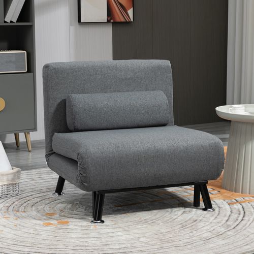 Fauteuil De Nuit En Tissu, Dossier Réglable, Gris Foncé