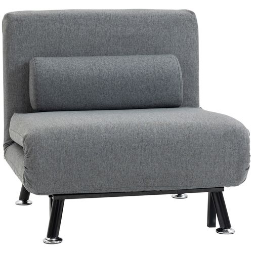 Fauteuil De Nuit En Tissu, Dossier Réglable, Gris Foncé
