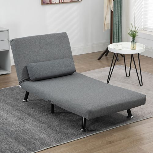 Fauteuil De Nuit En Tissu, Dossier Réglable, Gris Foncé
